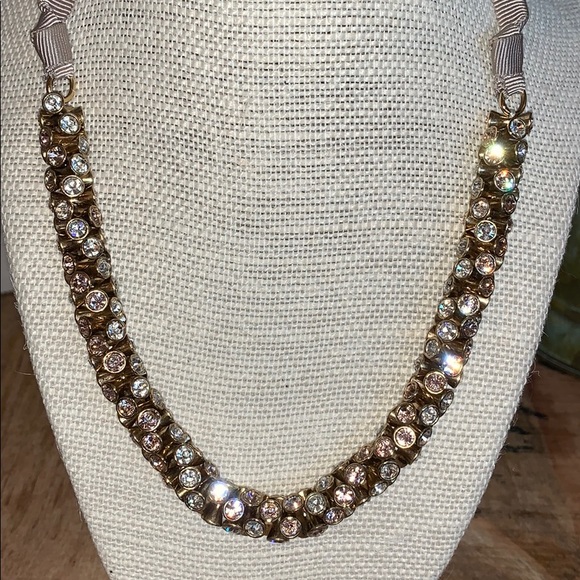 NWOT Ann Taylor Rhinestone & Ribbon Rope Necklace - Picture 3 of 8